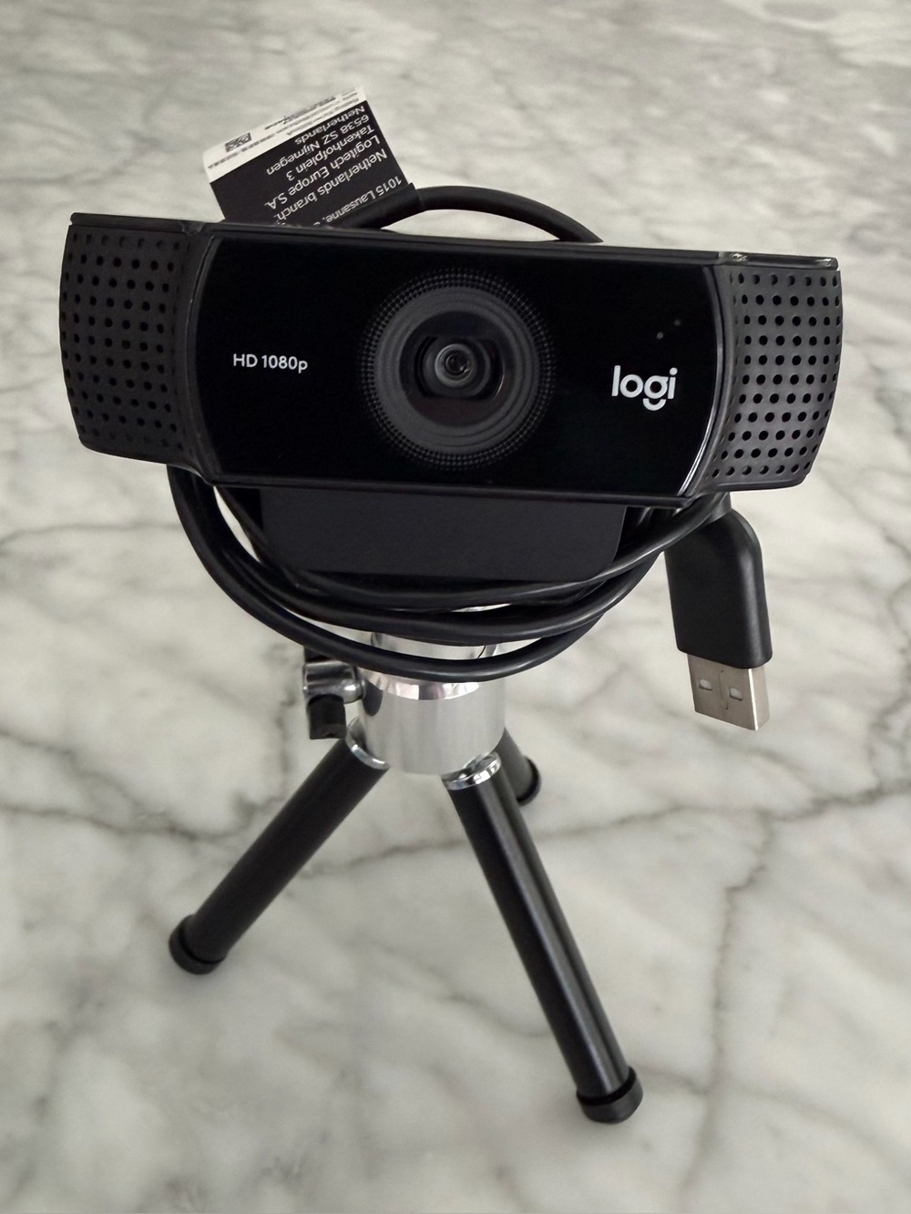 Logitech C920 Pro HD Webcam & Tripod For Desktop or Laptop Black EUC
